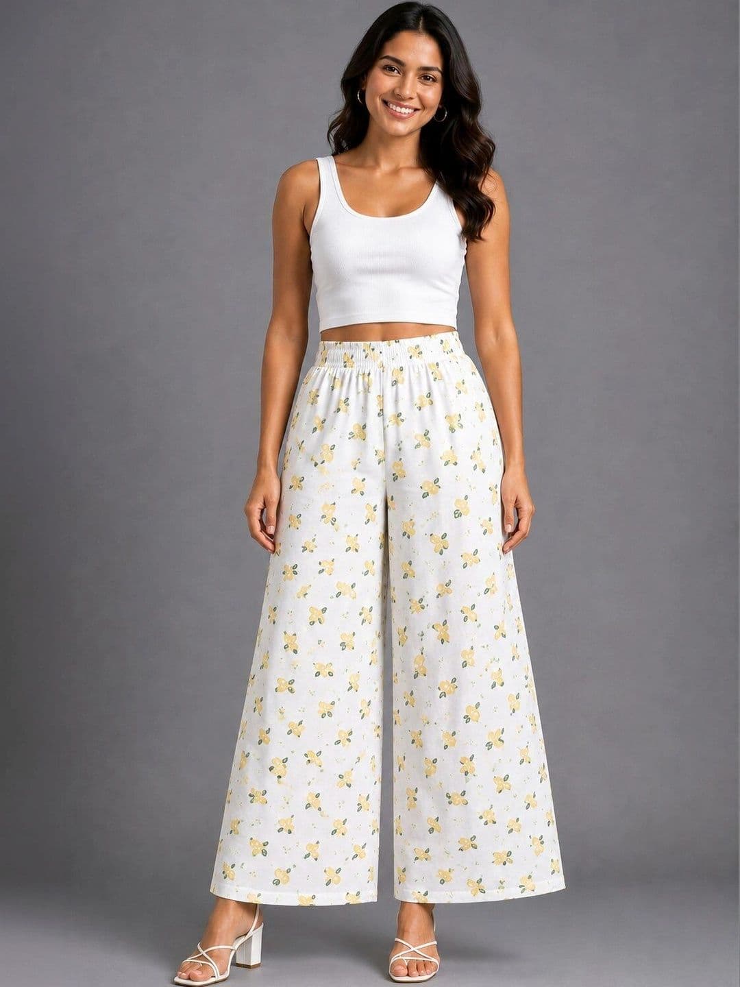 ANBICH DESIGNS Women Floral Printed Knitted Palazzos - view 1