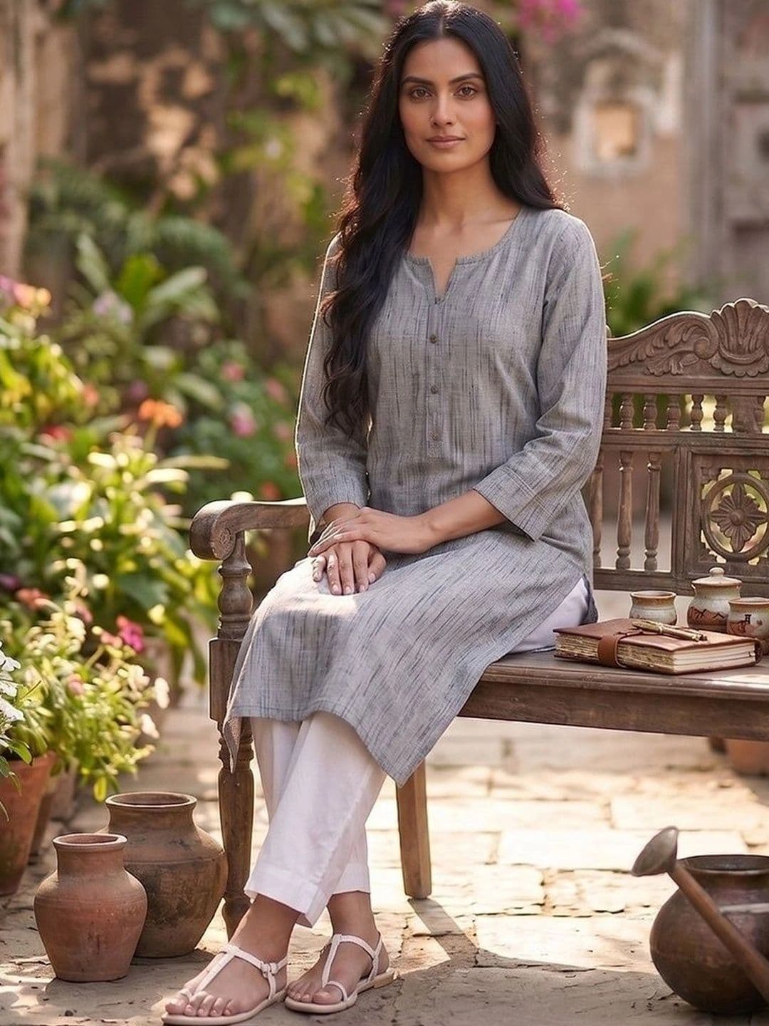 KALINI Women Handloom Kurta thumbnail 3