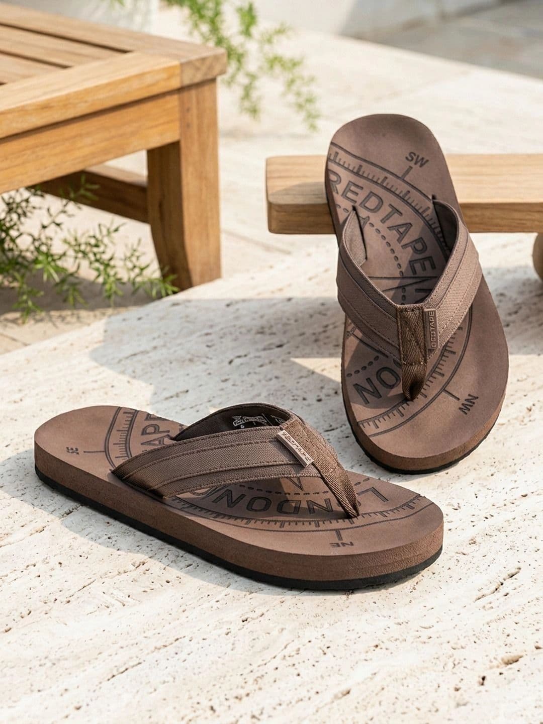 Red Tape Men Printed Thong Flip-Flops thumbnail 6