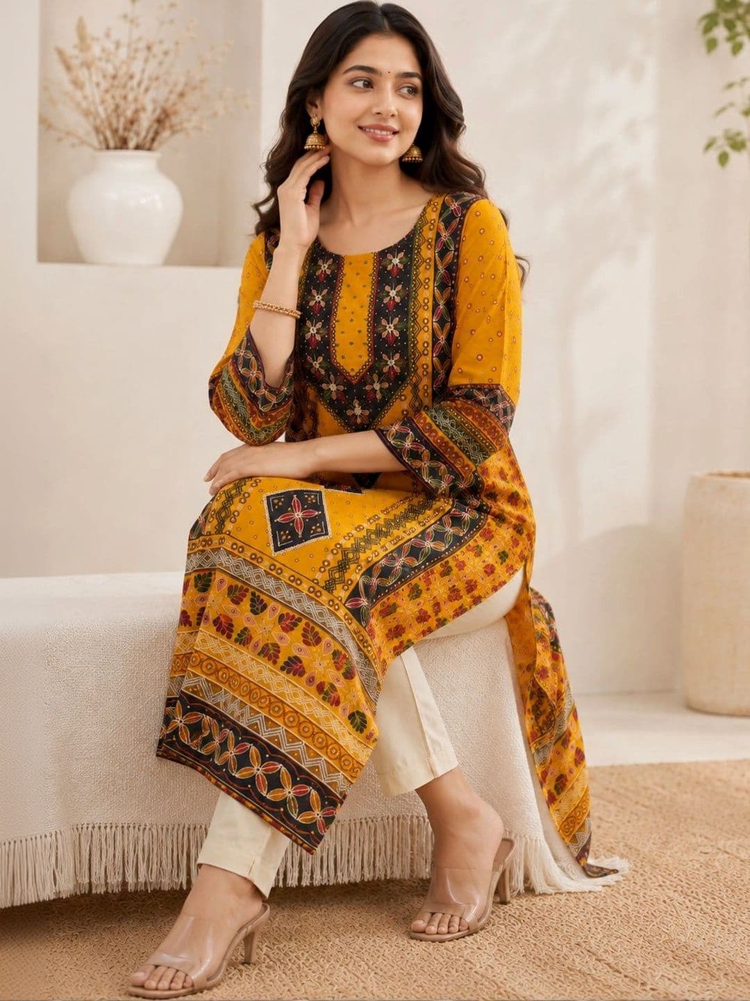Anouk Women Ethnic Motifs Printed Indie Prints Kurta thumbnail 6
