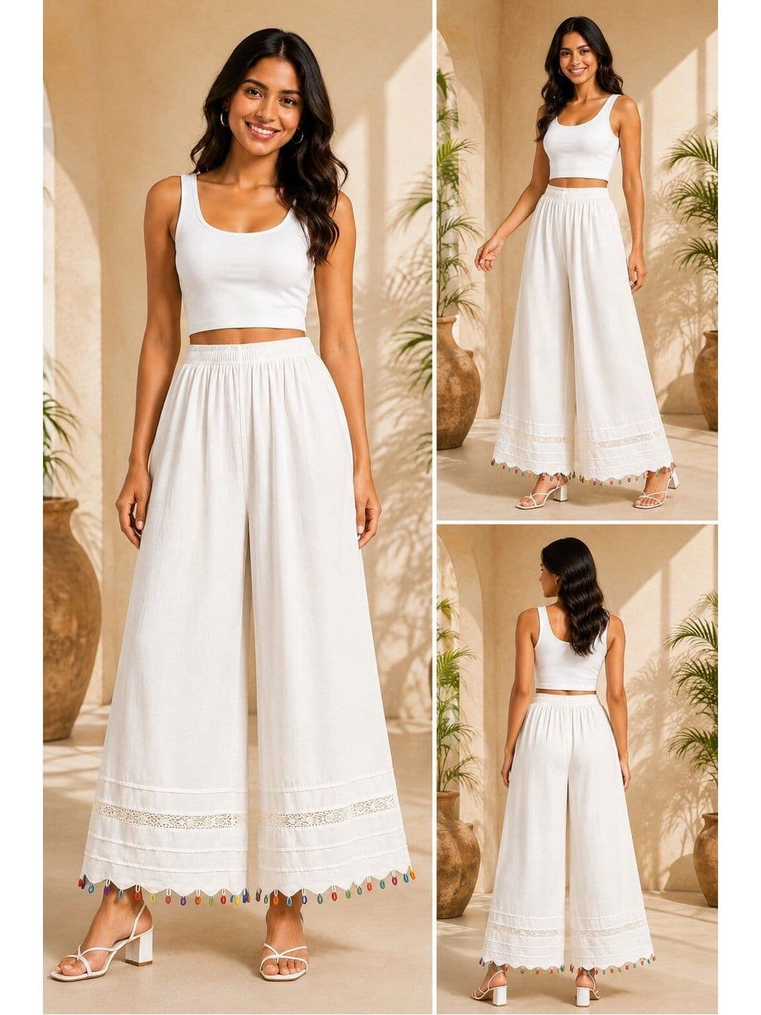 ANBICH DESIGNS Women Embellished Knitted Ethnic Palazzos thumbnail 3