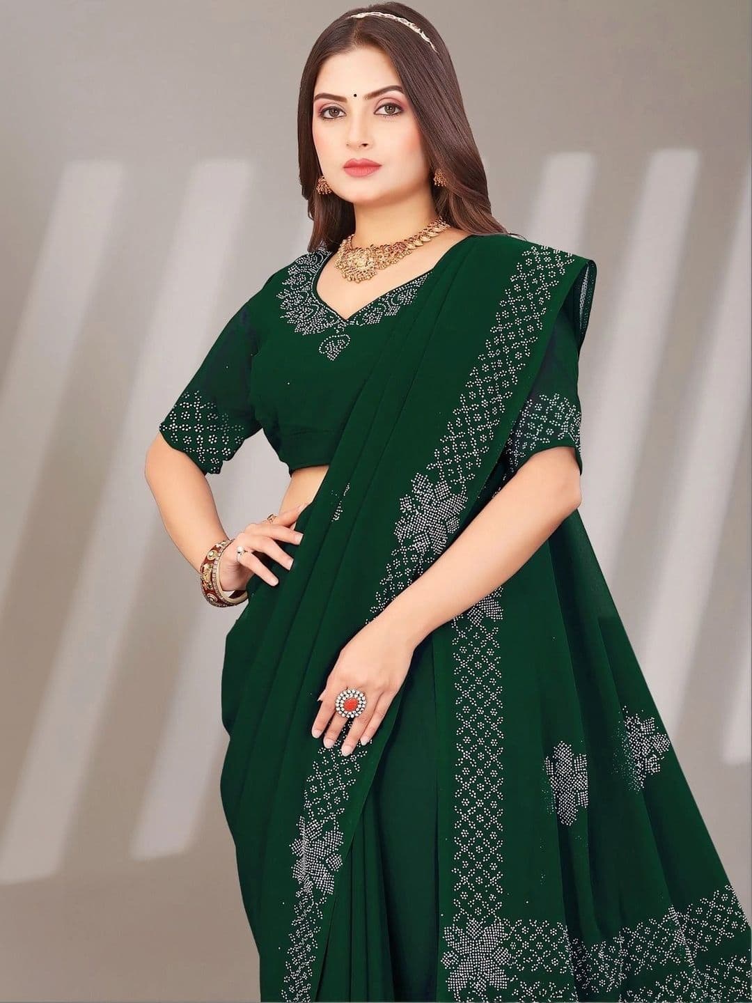 Textile Mantra Embellished Poly Chiffon Saree thumbnail 5
