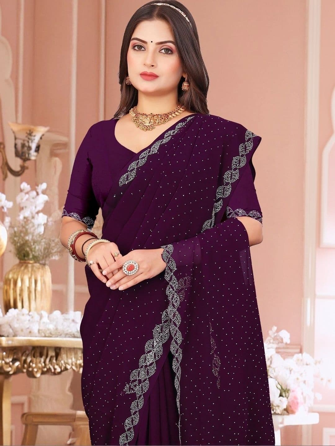Fashion Mantra Poly Chiffon Saree thumbnail 4