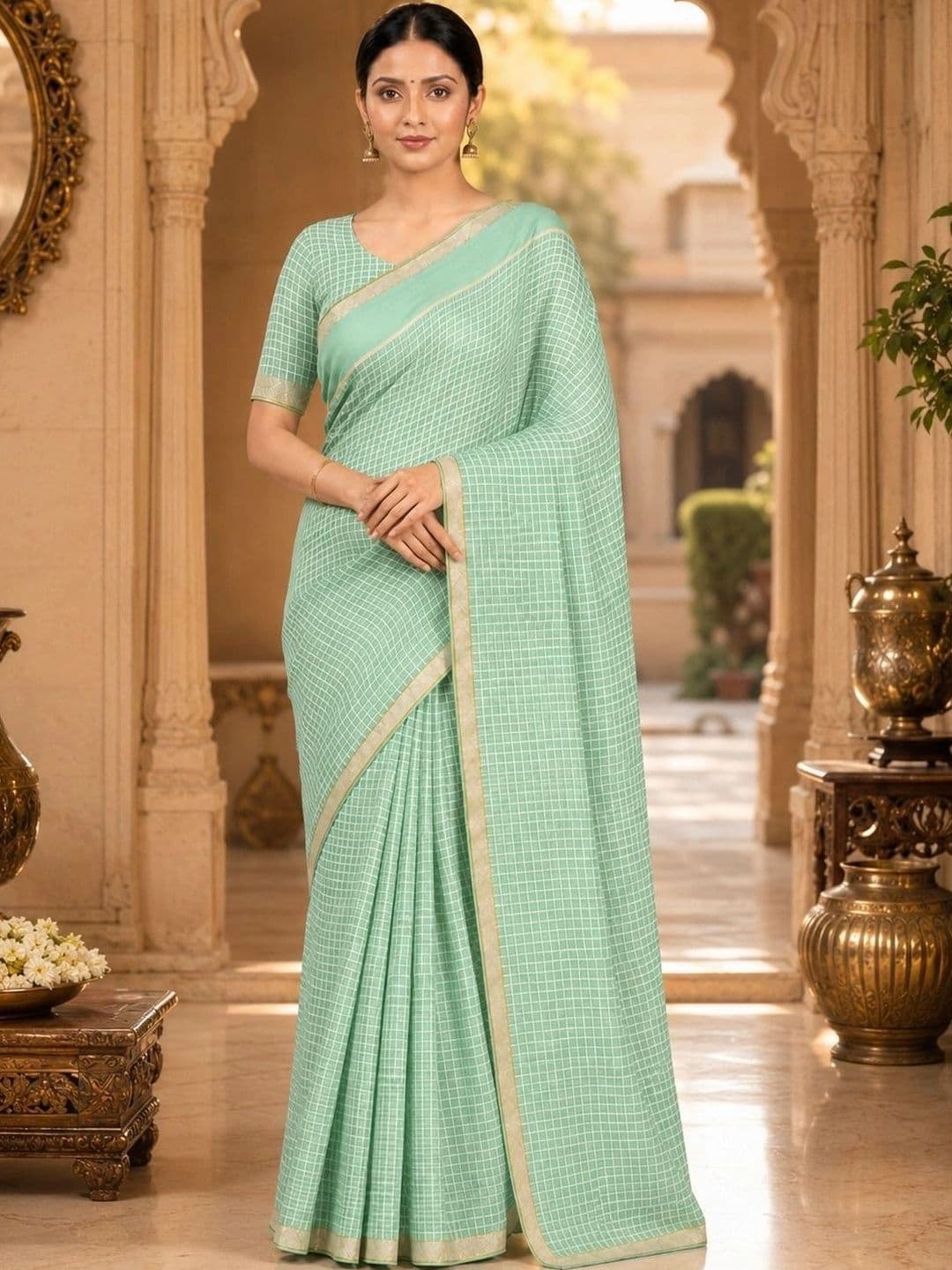 Fashion Mantra Poly Georgette Fusion Saree - view 1