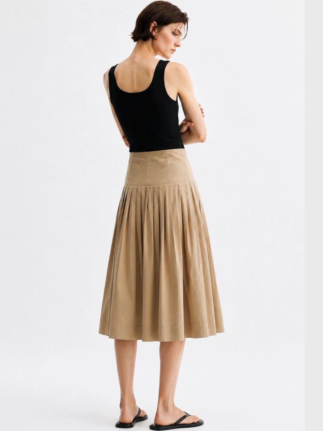 BAESD Women Pure Cotton Midi A-Line Skirt thumbnail 2