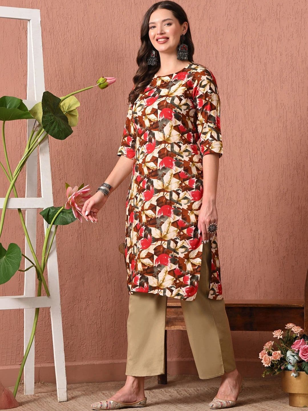 HERE&NOW Women Floral Printed Floral Kurta thumbnail 7