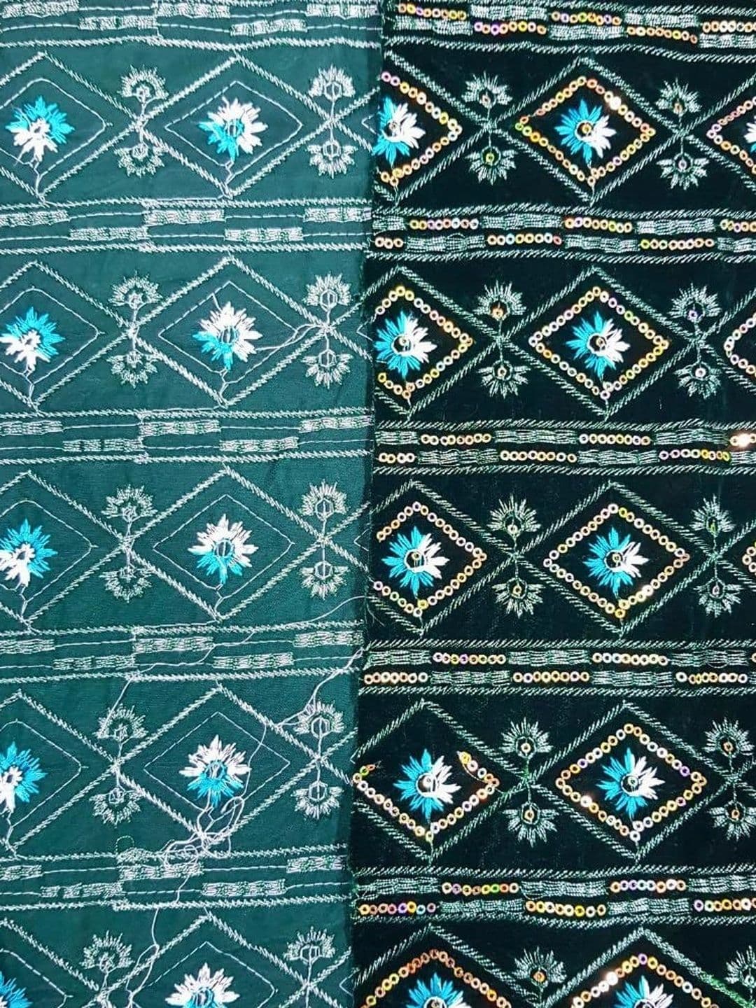 SEG Embroidered Velvet Unstitched Dress Material thumbnail 2