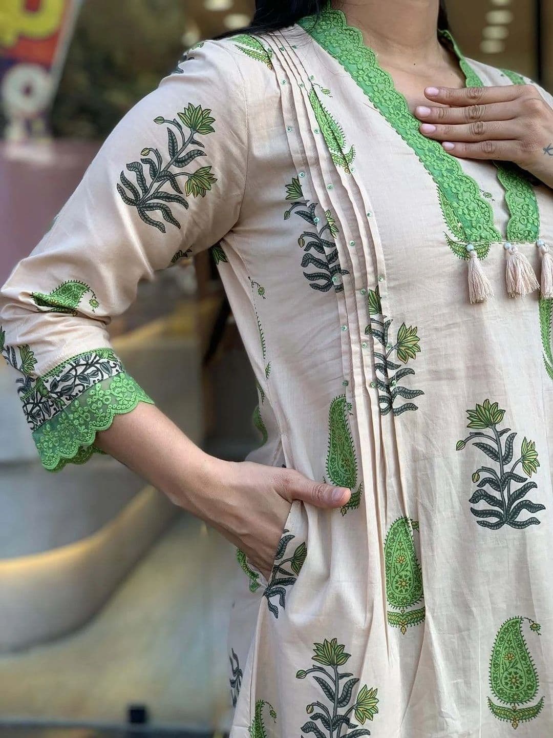 KALINI Women Ethnic Motifs Printed Regular Pure Cotton Kurta with Palazzos & With Dupatta thumbnail 2