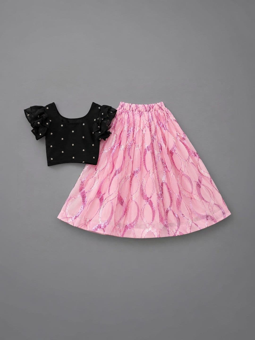 Poppy & Munchkin Girls Embellished Sequinned Wear Lehenga thumbnail 5