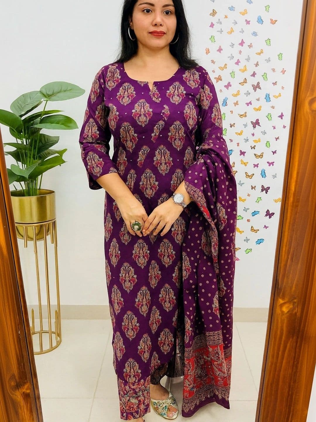 SRF KURTI HUB Women Ethnic Motifs Printed Regular Kurta with Trousers & With Dupatta - view 1