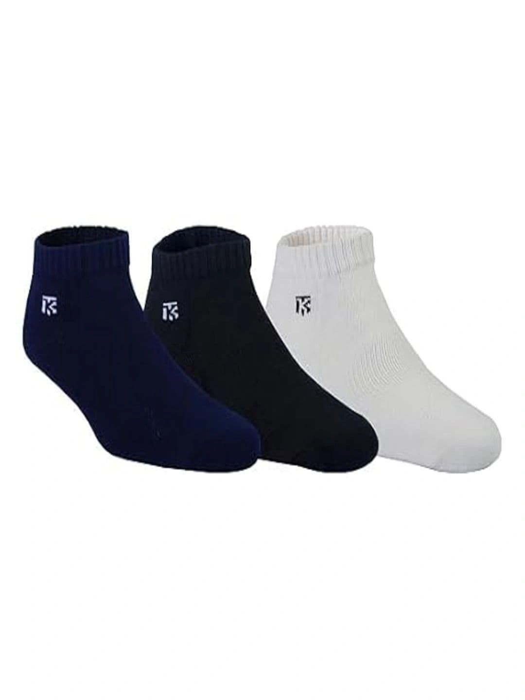 Kikitoes Men Pack of 3 Bamboo Assorted Solid Ankle Length Sports Socks Soft Cushioned thumbnail 6