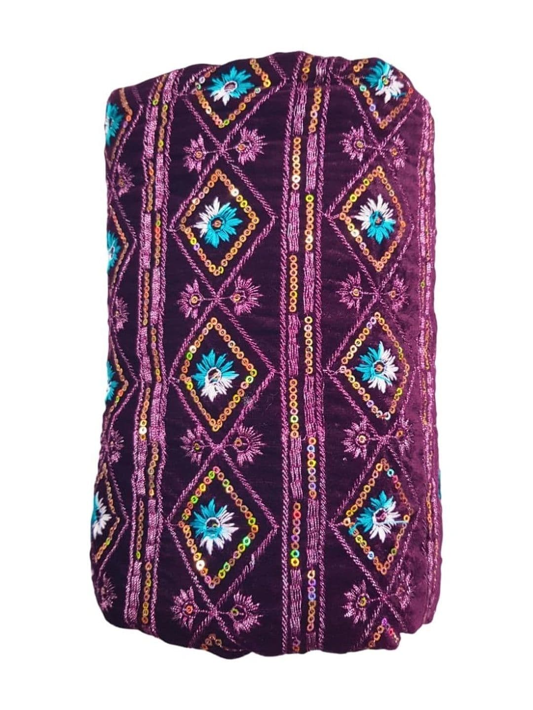 SEG Embroidered Velvet Unstitched Dress Material thumbnail 4