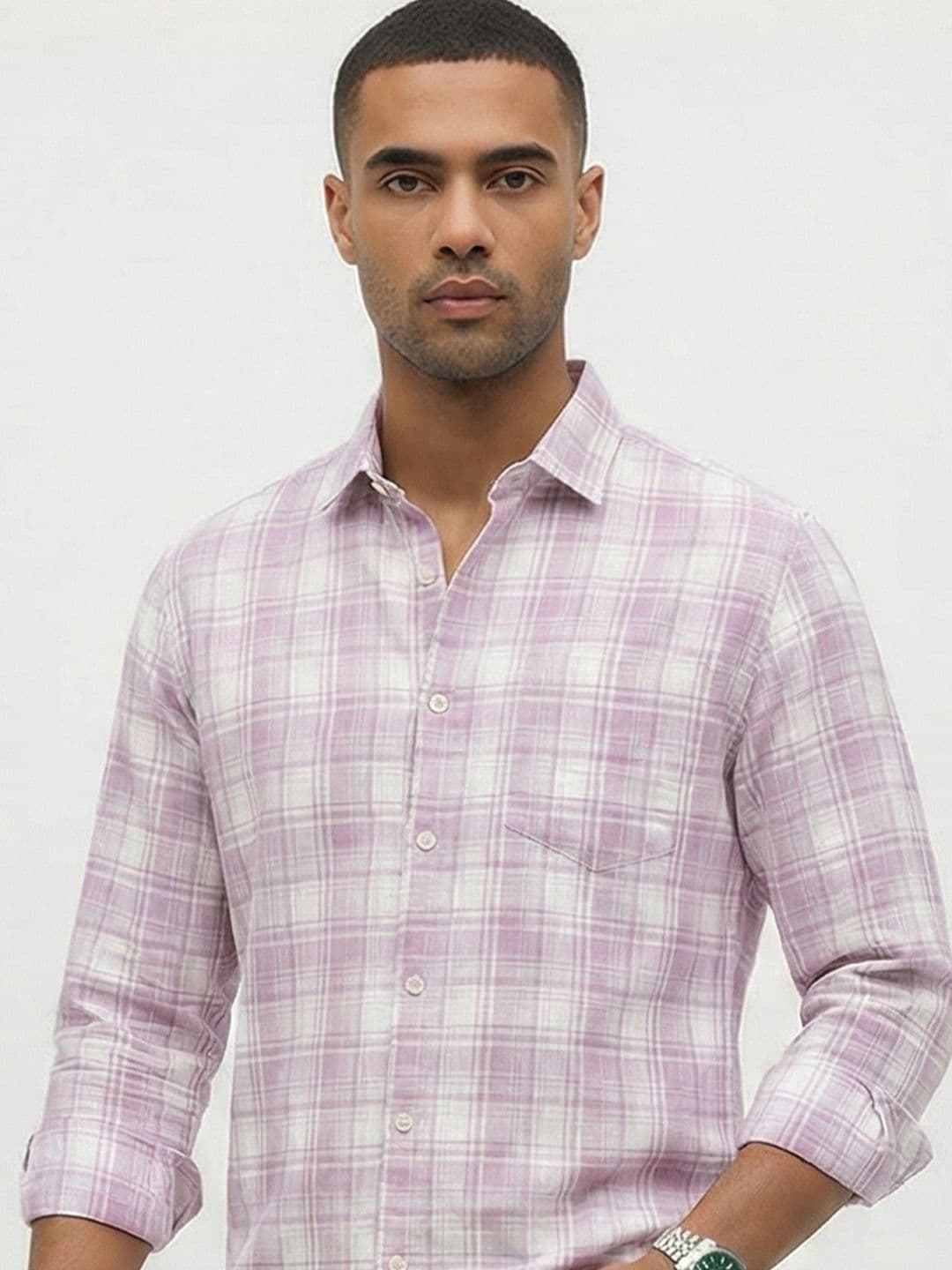 Roadster Life Co.Cotton Slub Checked Shirt - view 1