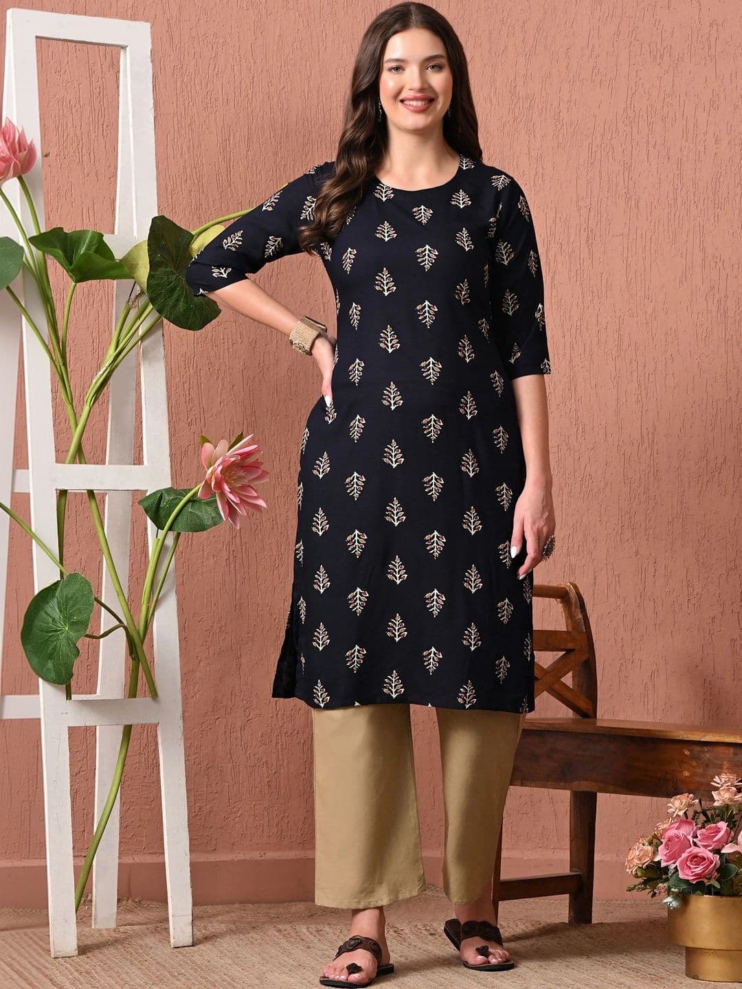 HERE&NOW Women Ethnic Motifs Printed Kurta - view 1