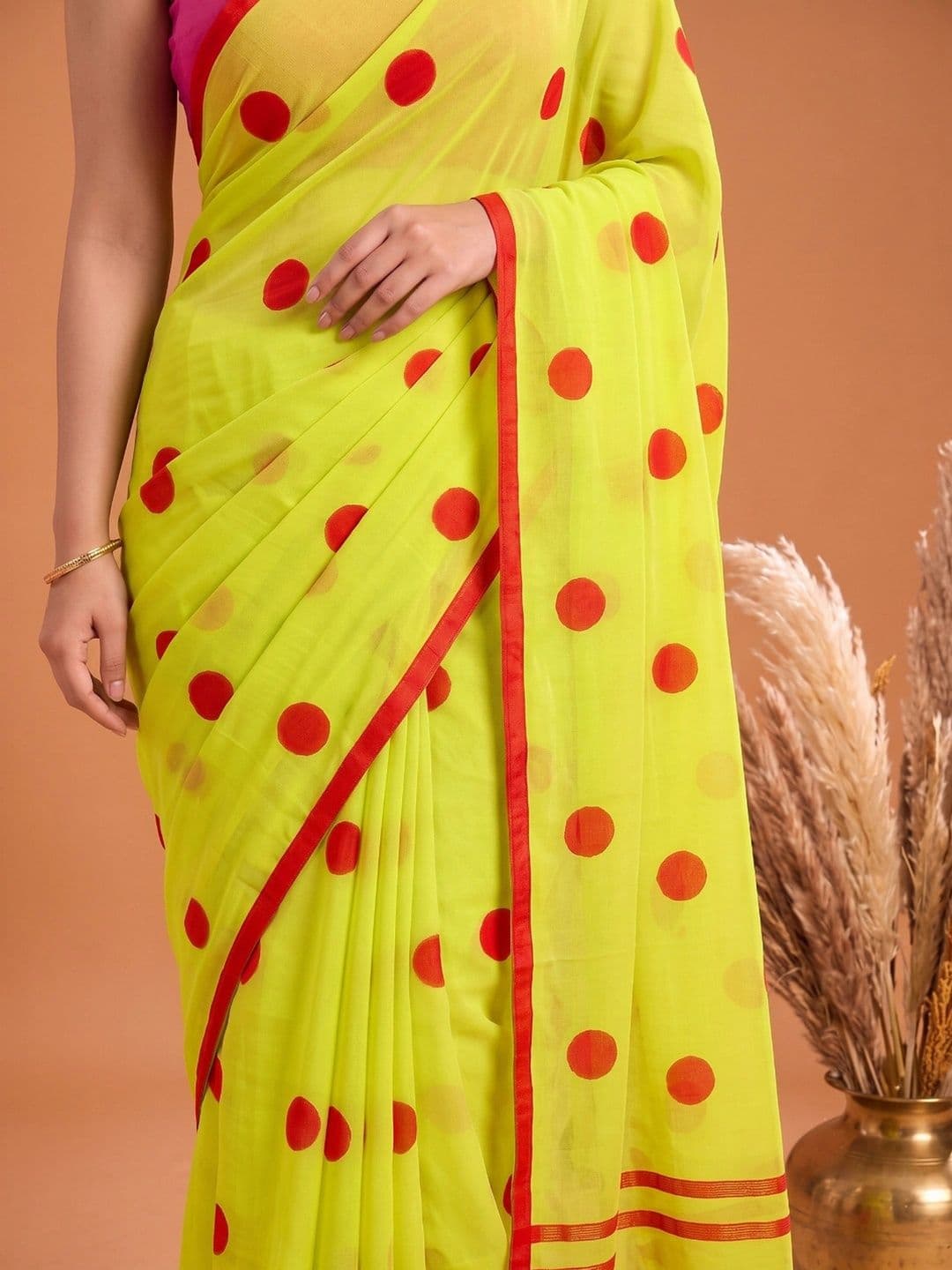 KALINI Polka Dot Pure Cotton Saree thumbnail 3