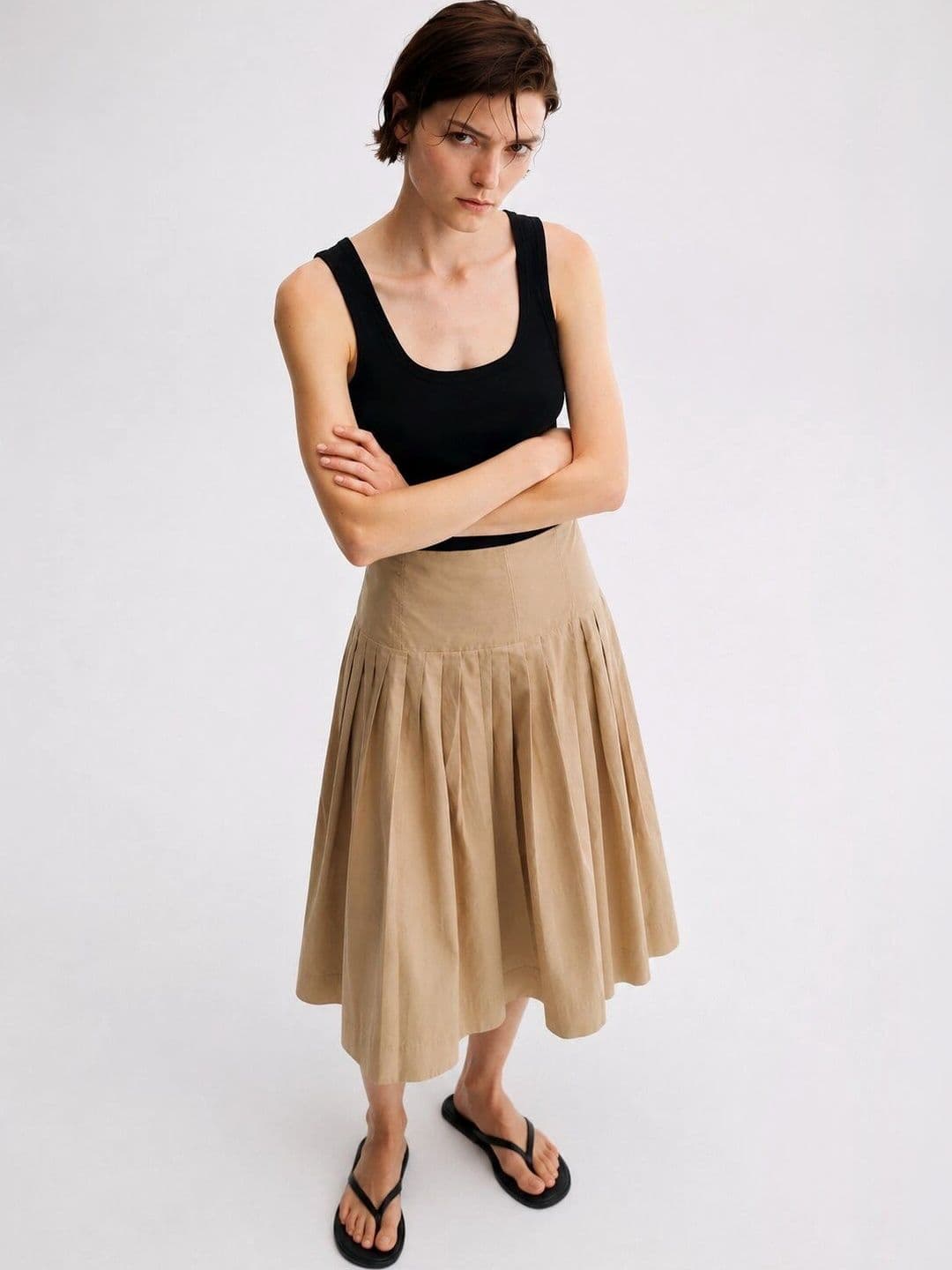 BAESD Women Pure Cotton Midi A-Line Skirt thumbnail 4