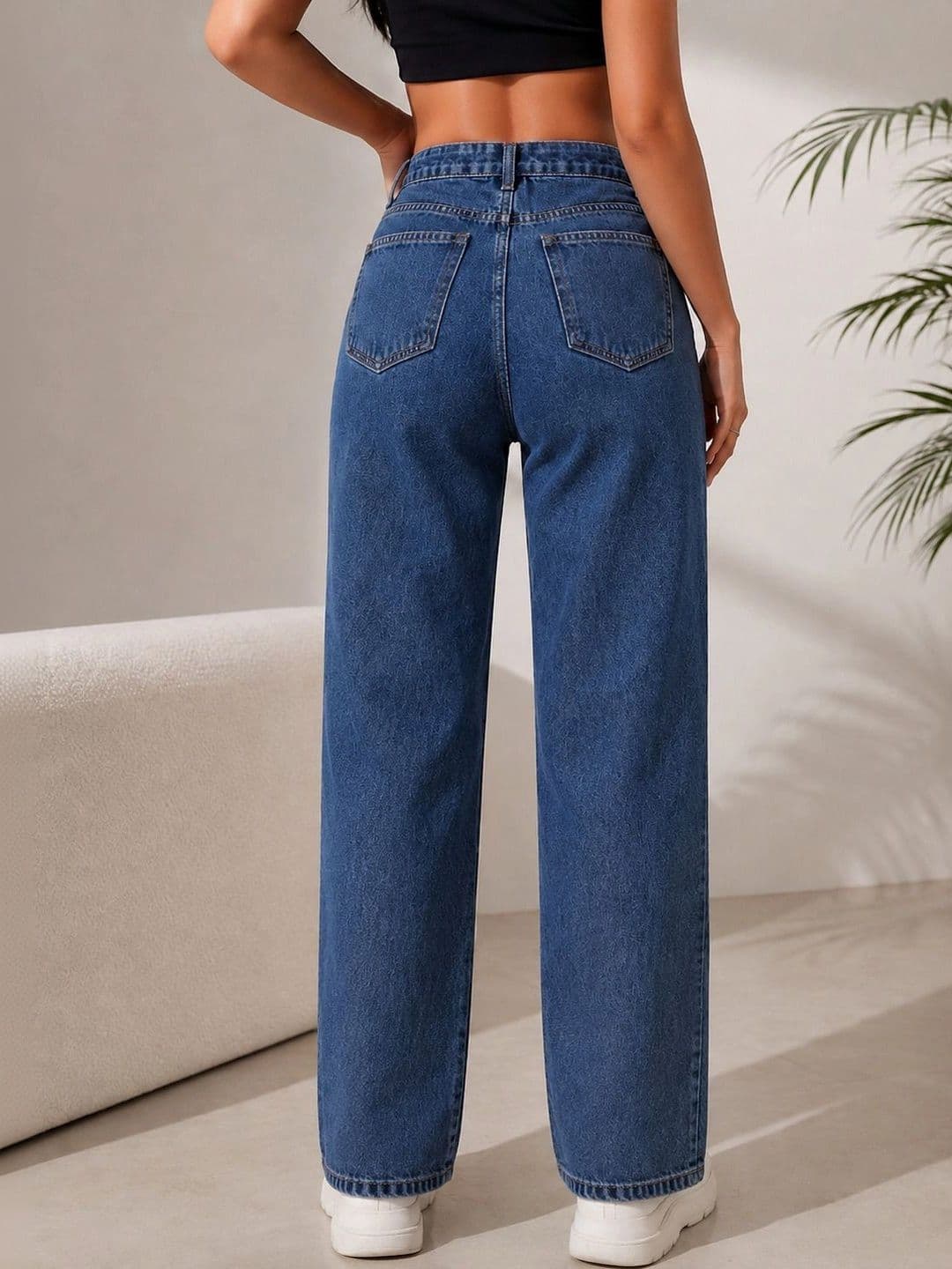 Veltick Women Straight Fit High-Rise Stretchable Jeans thumbnail 3