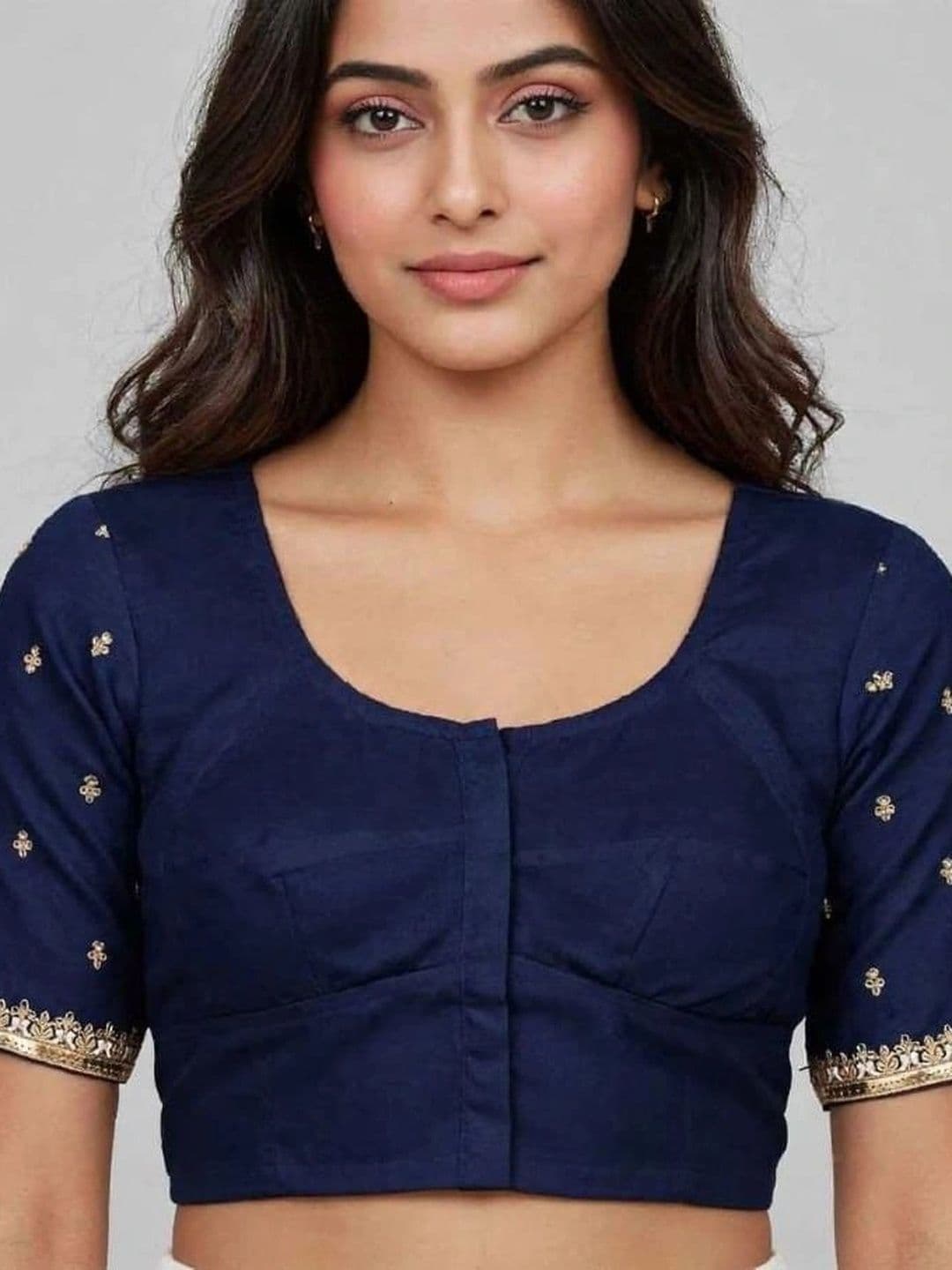 Binatex Cotton Embroidered Thread Work Saree Blouse thumbnail 6