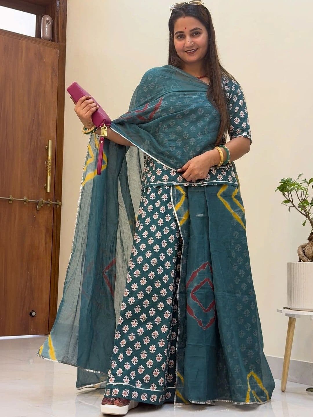 Himani Export Women Printed Block Print Unstitched Lehenga & Blouse With Dupatta - view 1