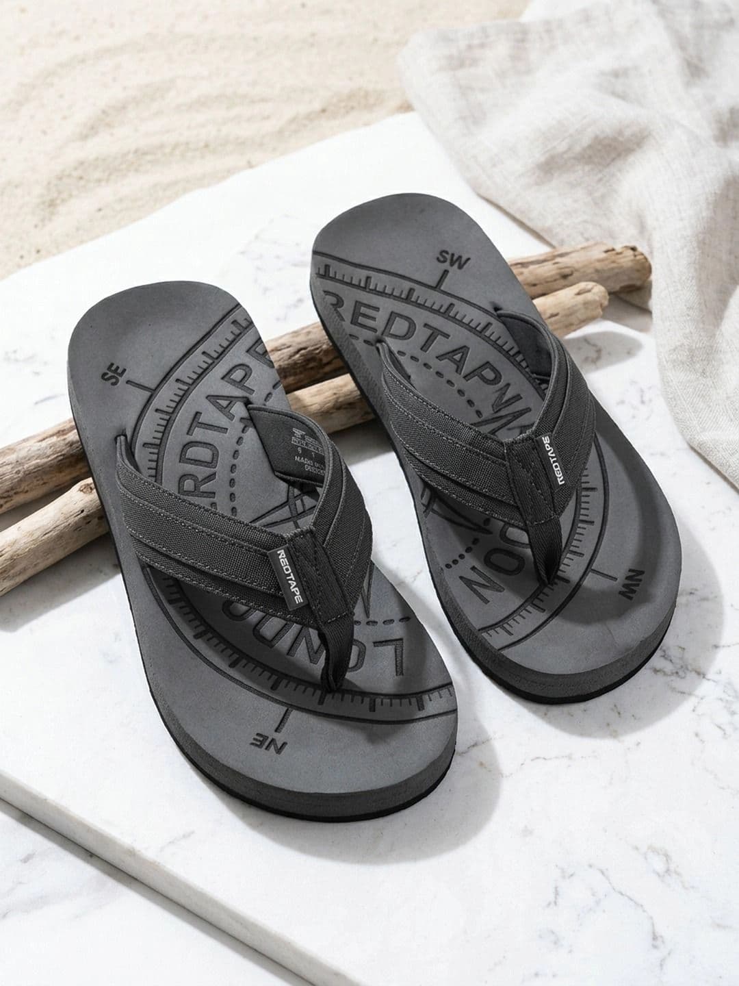 Red Tape Men Printed Thong Flip-Flops thumbnail 6