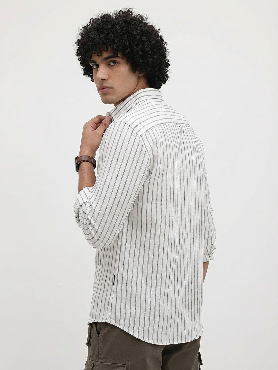 Roadster Life Co.Cotton Linen Striped Shirt thumbnail 3