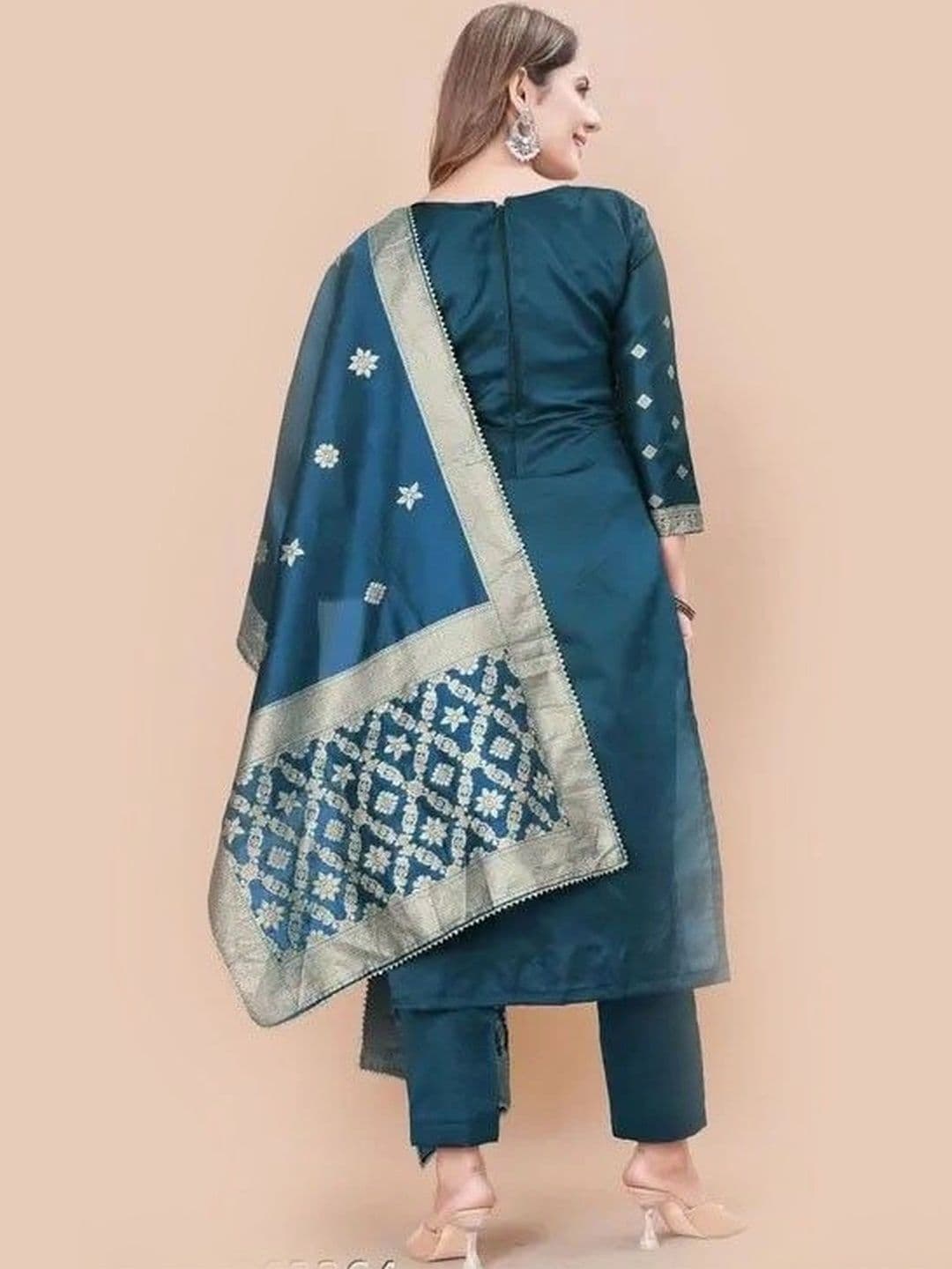 kantuba Art Silk Unstitched Dress Material thumbnail 2