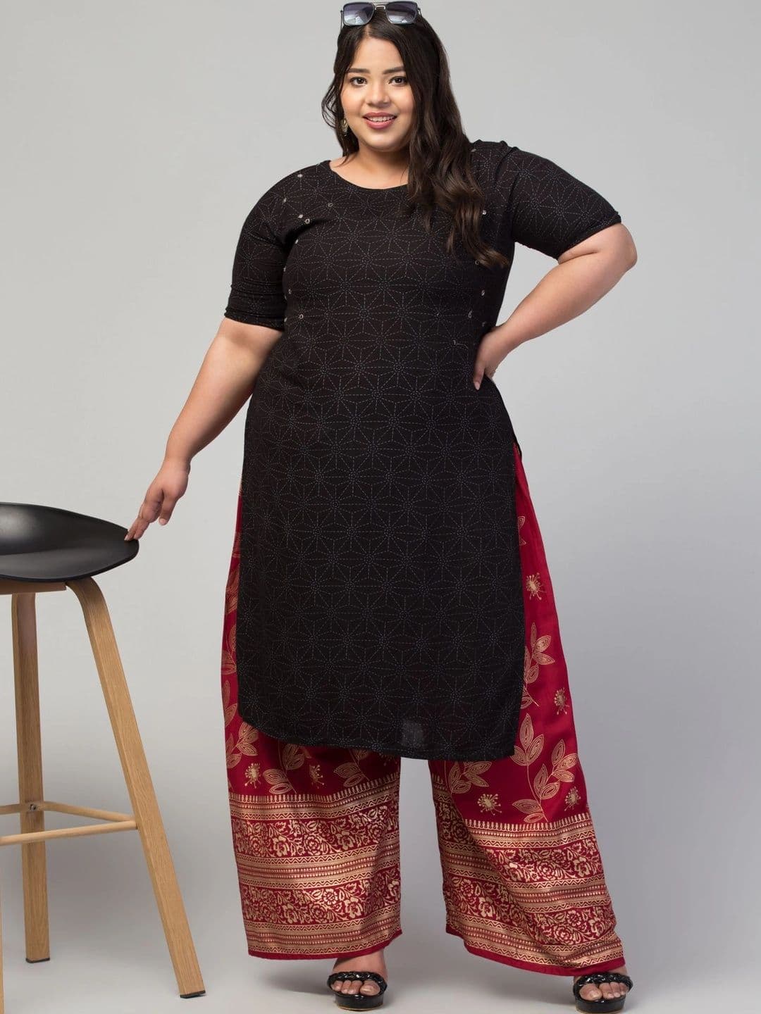 VIZCON Women Ethnic Motifs Printed Knitted Ethnic Palazzos thumbnail 4