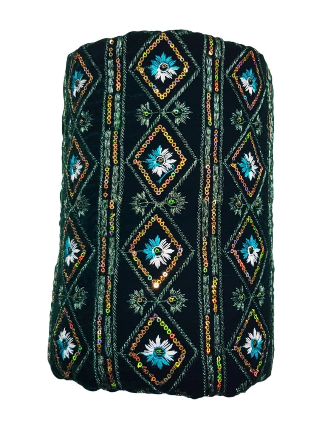 SEG Embroidered Velvet Unstitched Dress Material thumbnail 3