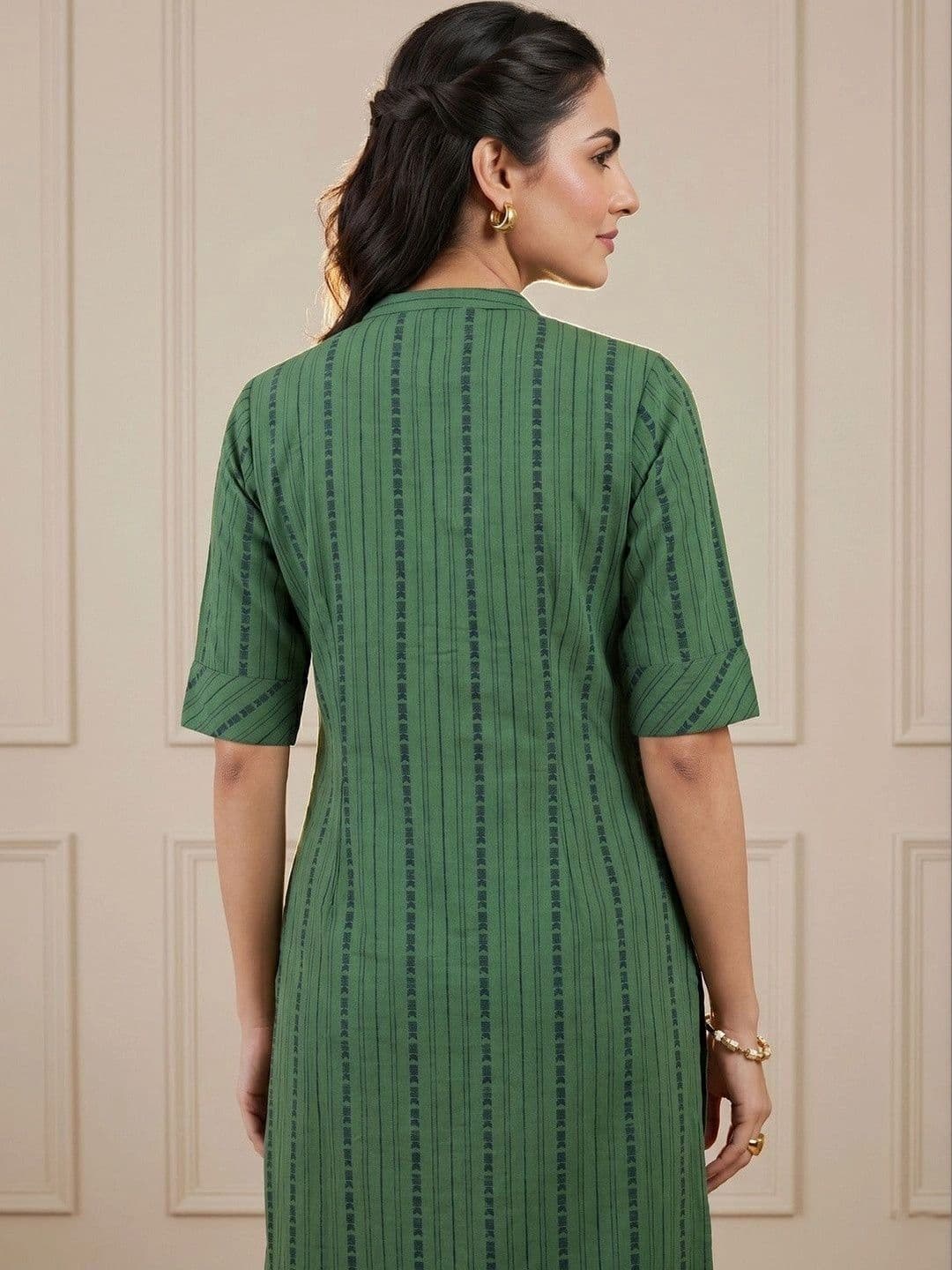 Anouk Women Striped Handloom Kurta thumbnail 4