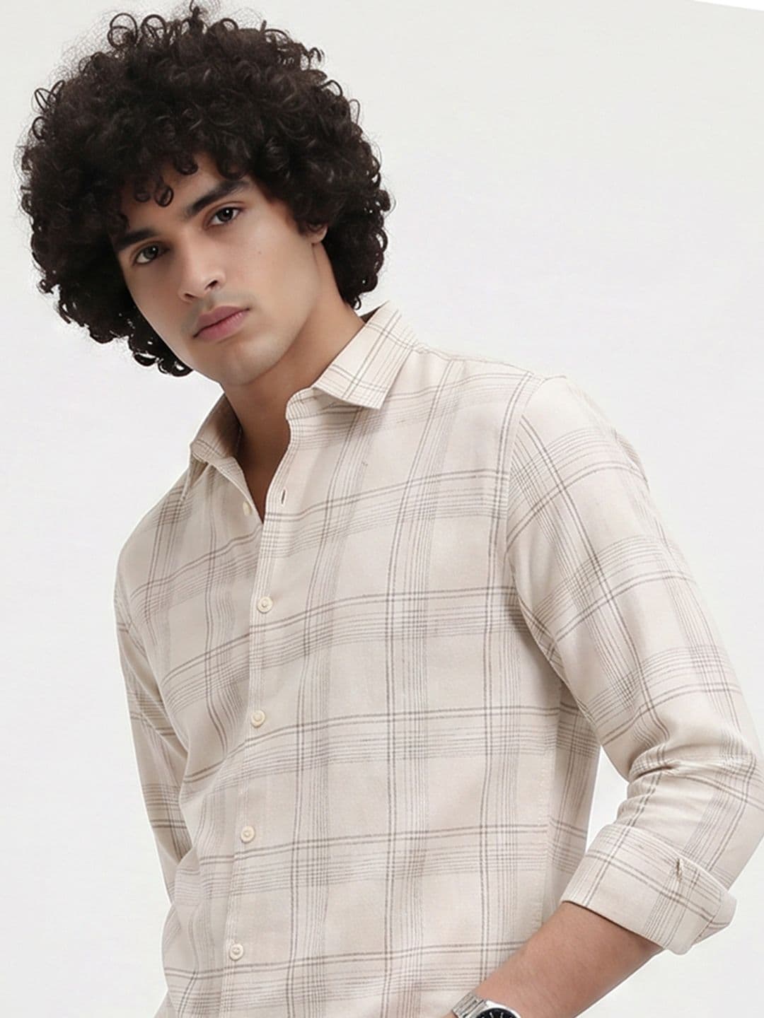 Roadster Life Co.Cotton Linen Checked Shirt - view 1