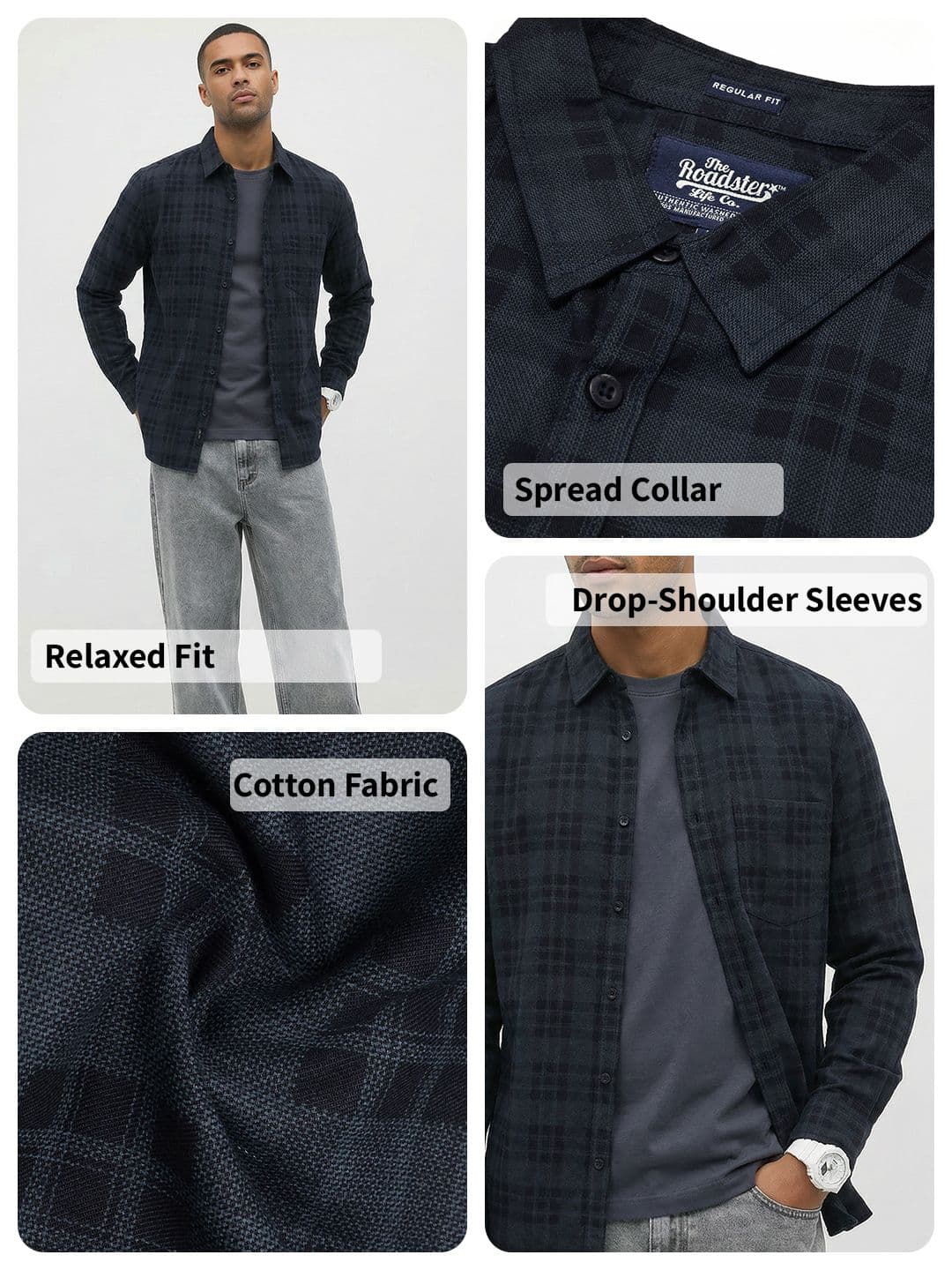 Roadster Life Co. Textured Weave Checked Shirt thumbnail 3