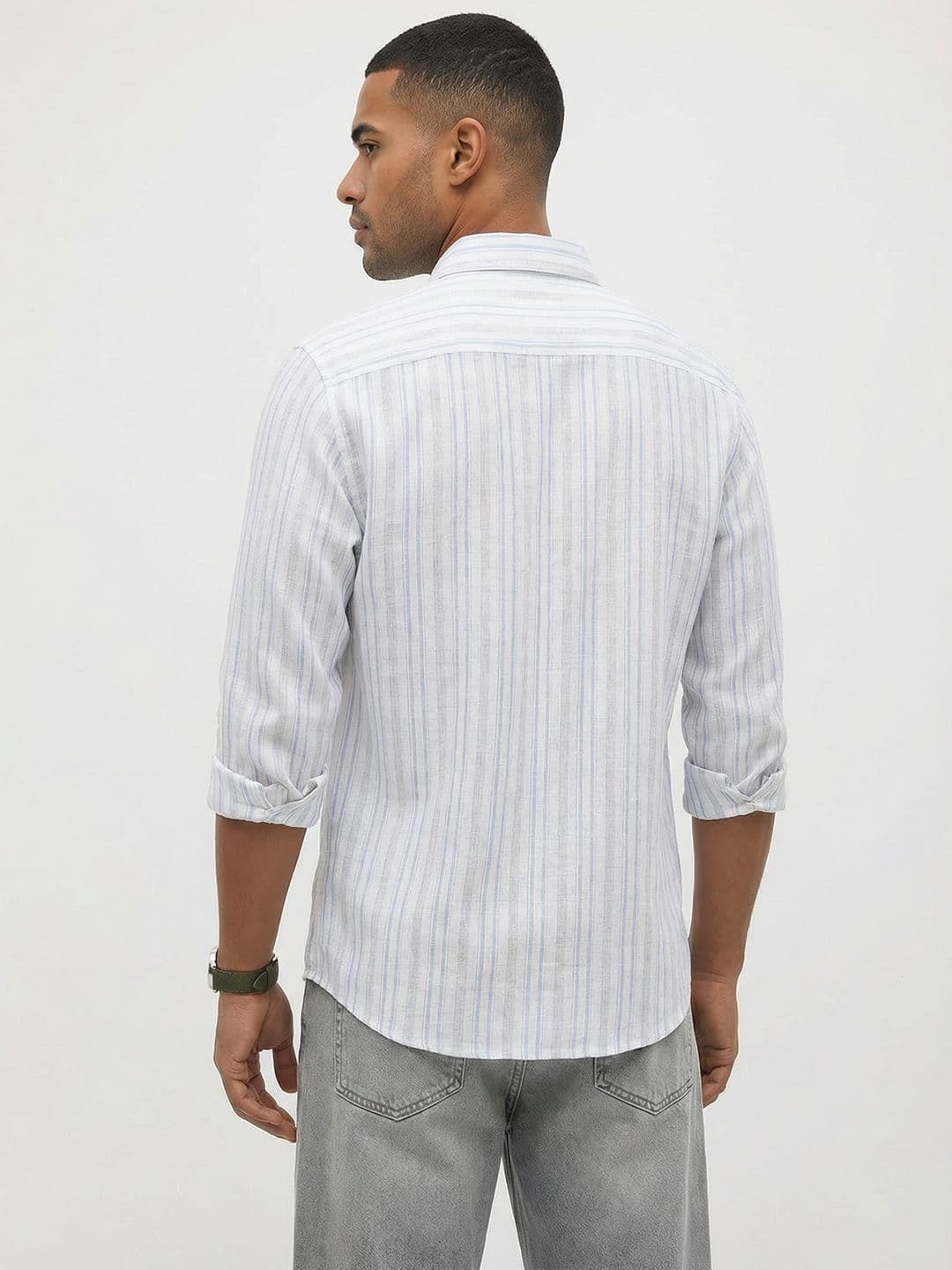 Roadster Life Co.Cotton Linen Striped Shirt thumbnail 7