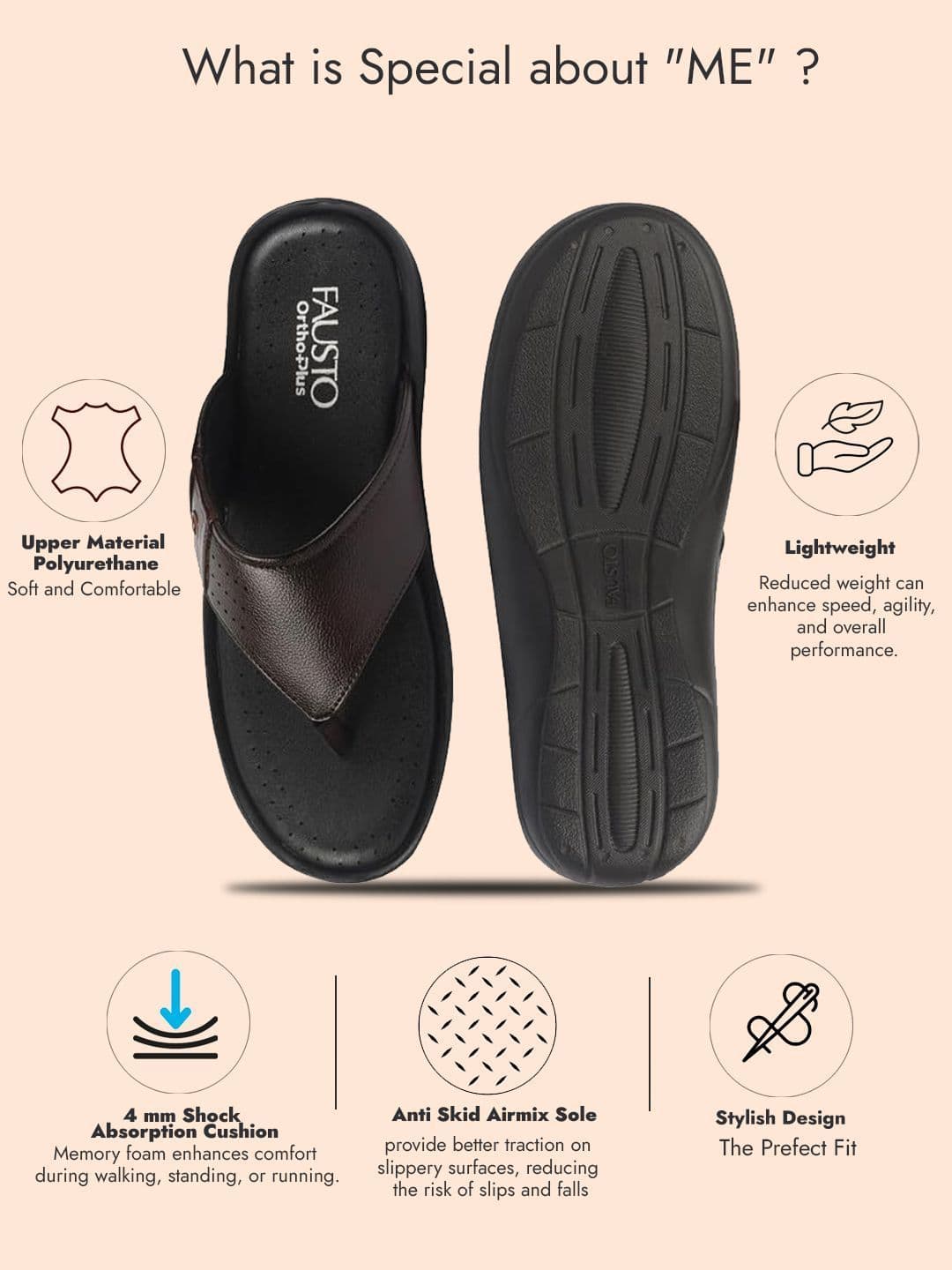 FAUSTO Men PU Comfort Sandals thumbnail 6