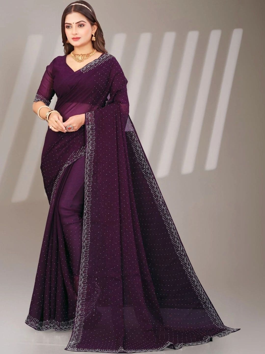 PRANU TRENDS Poly Chiffon Saree - view 1