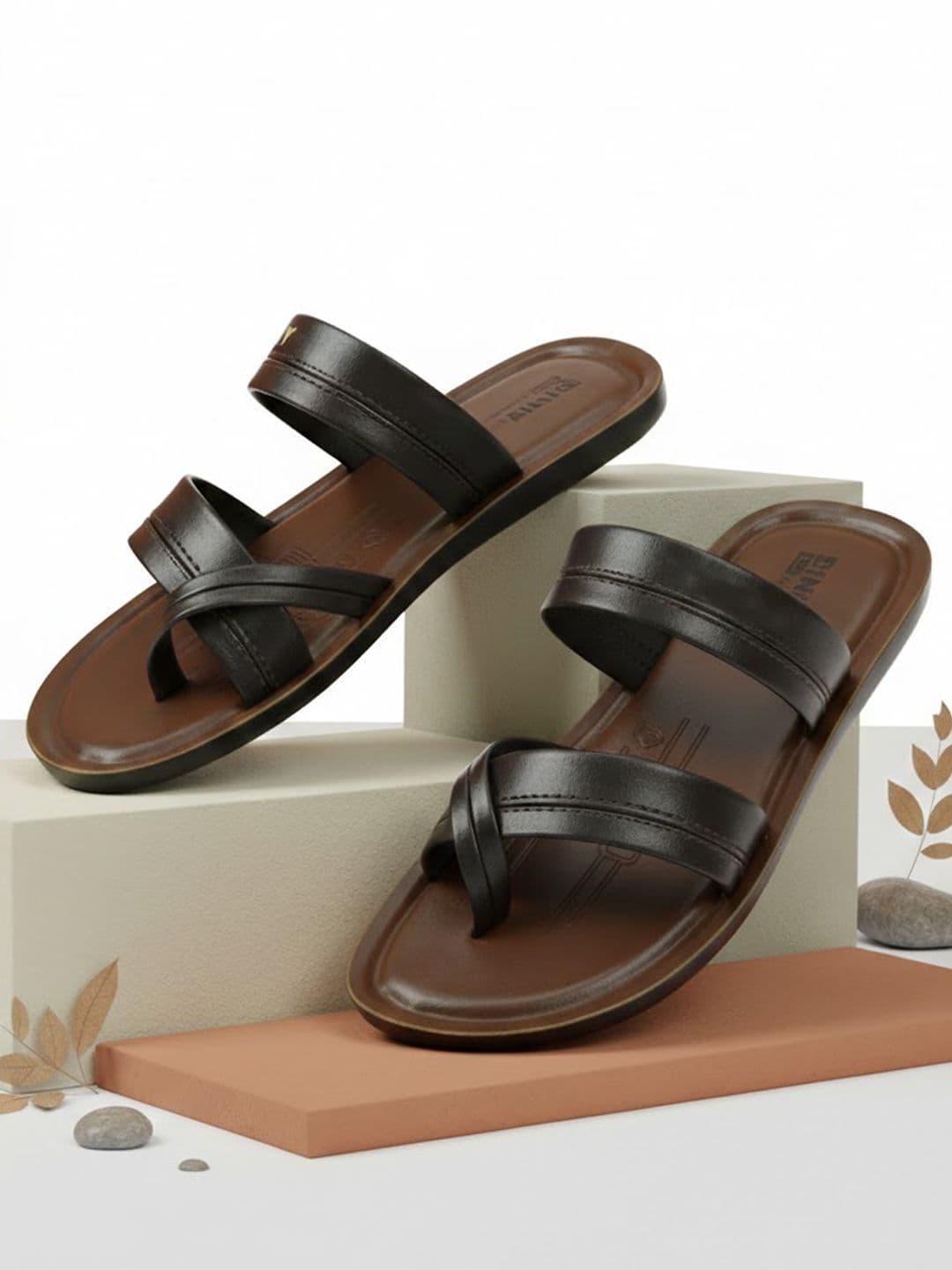 Binny Men Leather Comfort Strappy Sandals With Soft Footbed thumbnail 4