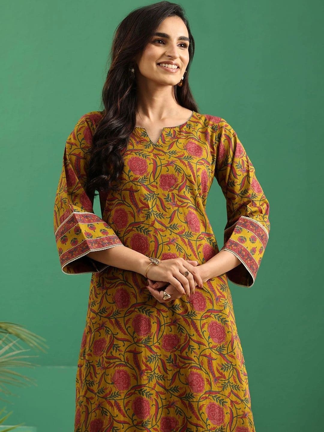 Libas Women Floral Printed Indie Florals Kurta thumbnail 4