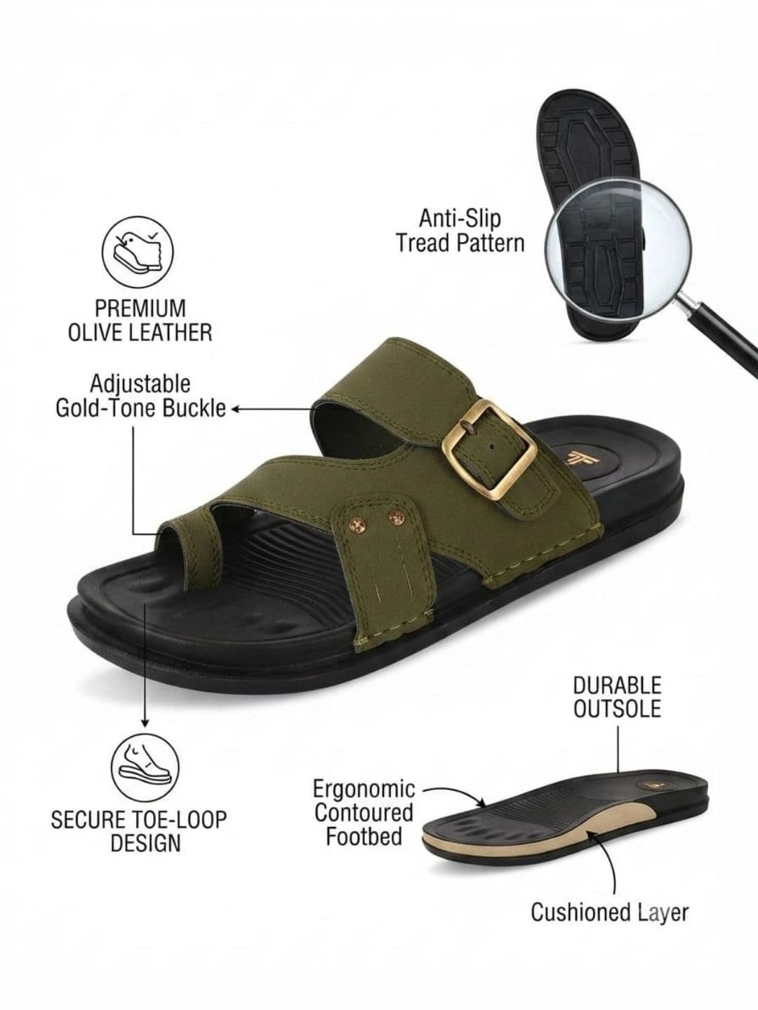 Trump Men PU Comfort Sandals thumbnail 5