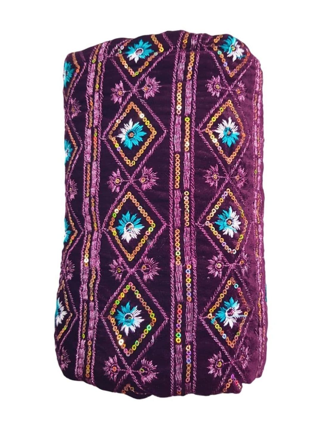 SEG Embroidered Velvet Unstitched Dress Material thumbnail 3