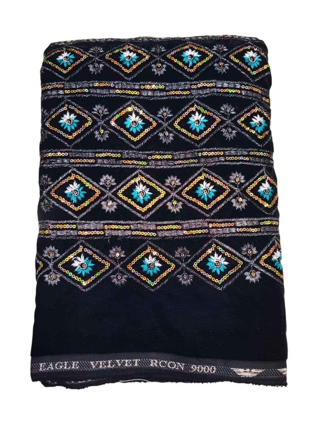 SEG Embroidered Velvet Unstitched Dress Material thumbnail 2