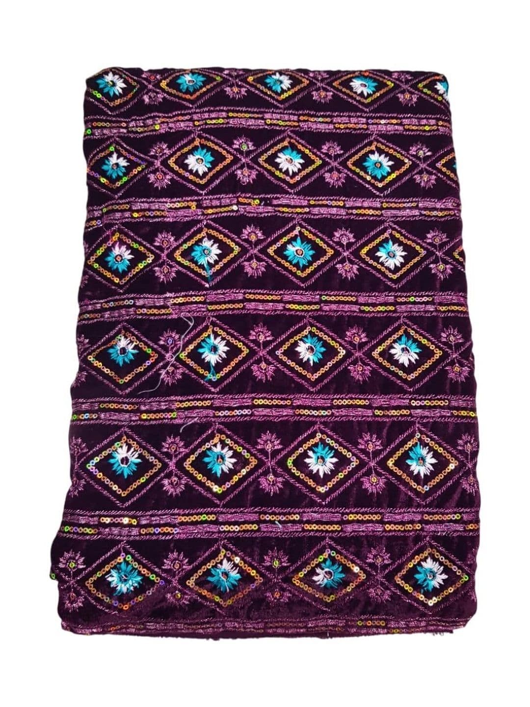 SEG Embroidered Velvet Unstitched Dress Material - view 1