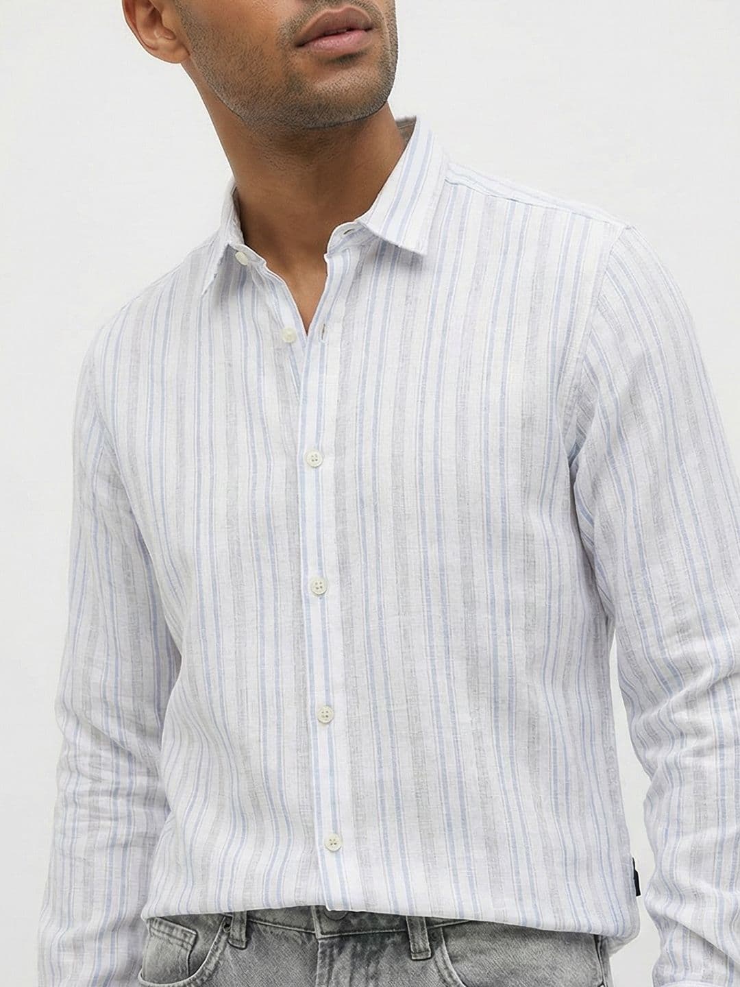 Roadster Life Co.Cotton Linen Striped Shirt thumbnail 4