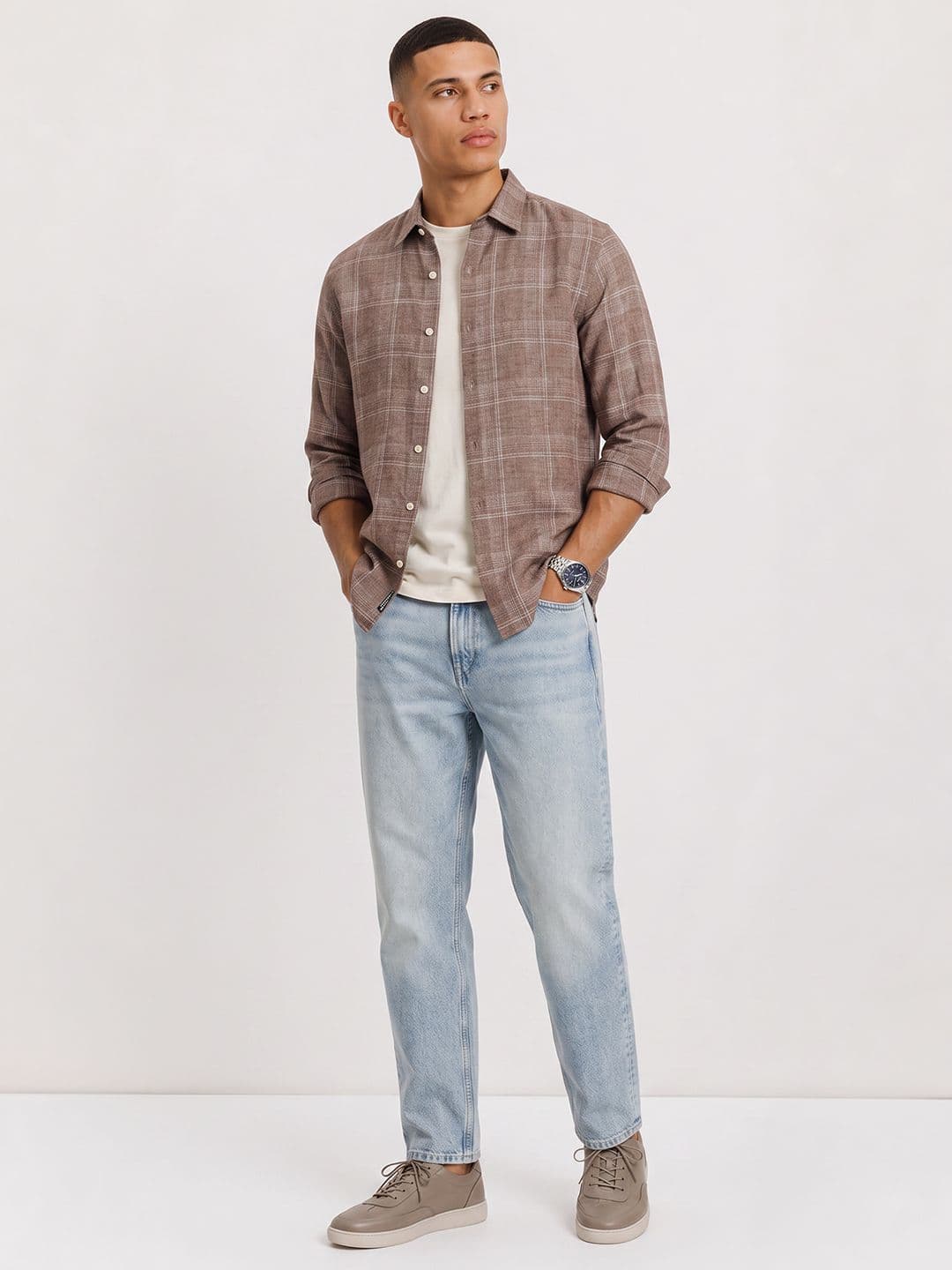 Roadster Life Co.Cotton Slub Checked Shirt thumbnail 2