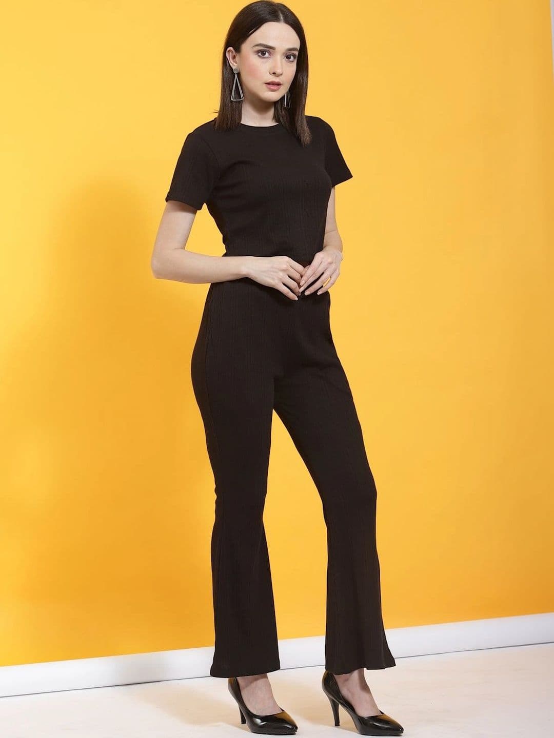 HERE&NOW Knitted Cotton Self Design Top with Trousers thumbnail 3