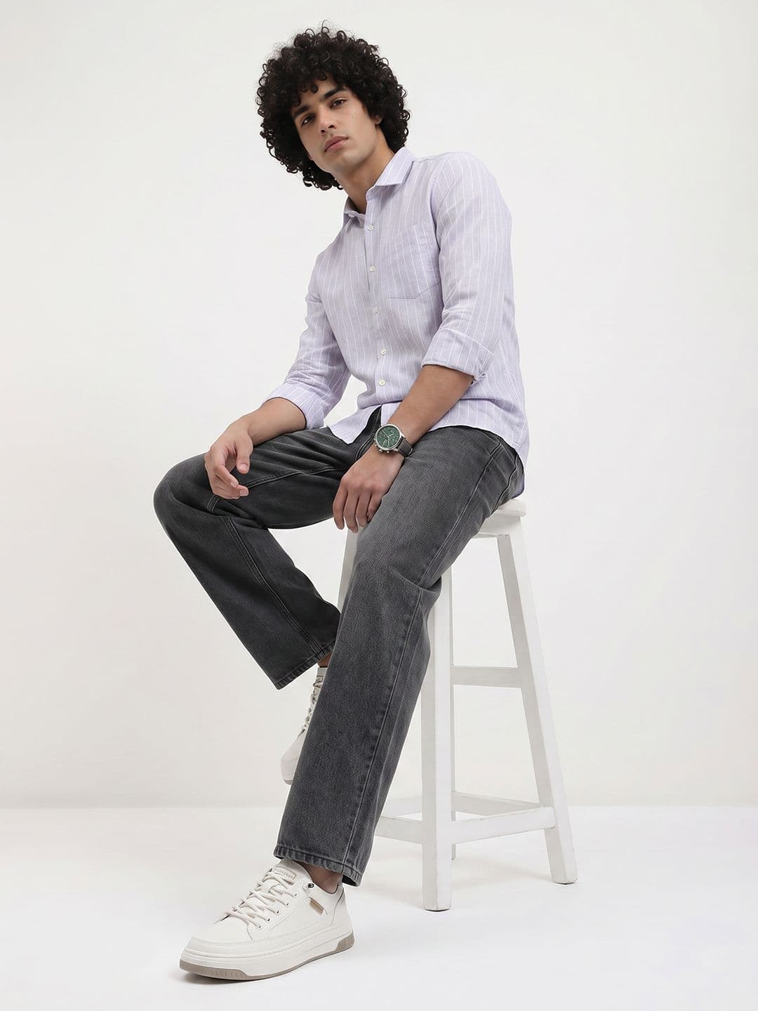 Roadster Life Co.Cotton Linen Striped Shirt thumbnail 3