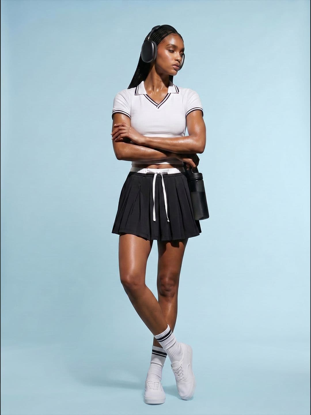 SPORT STREET by glitchez Women Accordion Pleated Mini A-Line Skirt thumbnail 5