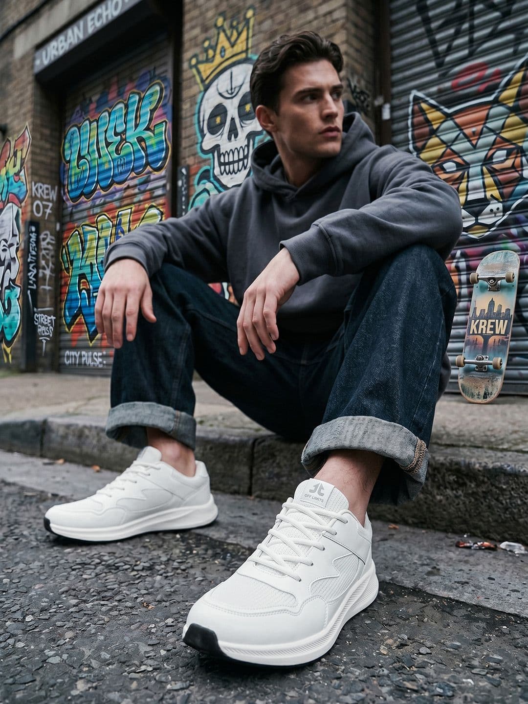OFF LIMITS Roger Bt White Mesh Running Shoes thumbnail 3