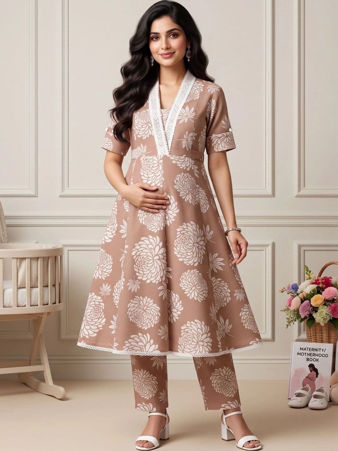 DUMMY SHAPE Women Floral Printed Empire Kurta with Trousers - view 1