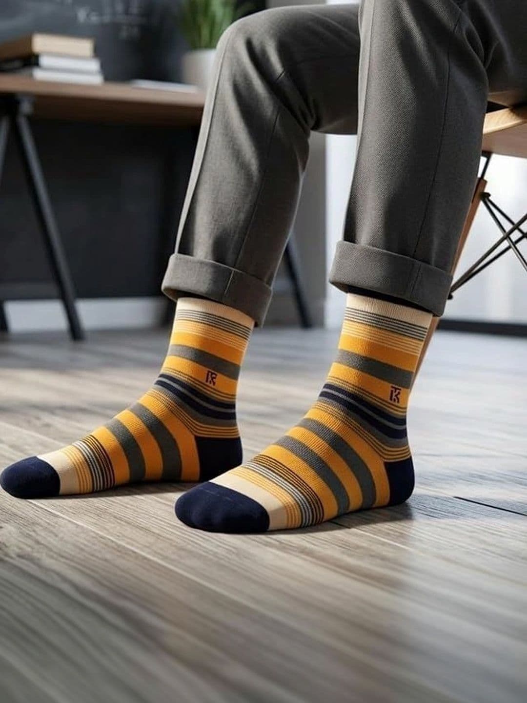 Kikitoes Men Pack of 2 Assorted Striped Ankle Length Socks thumbnail 4