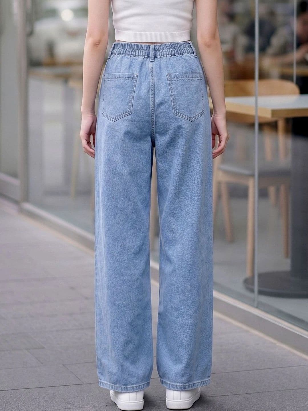 Style Quotient Women Classic Straight Fit High-Rise Light Fade Stretchable Jeans thumbnail 6