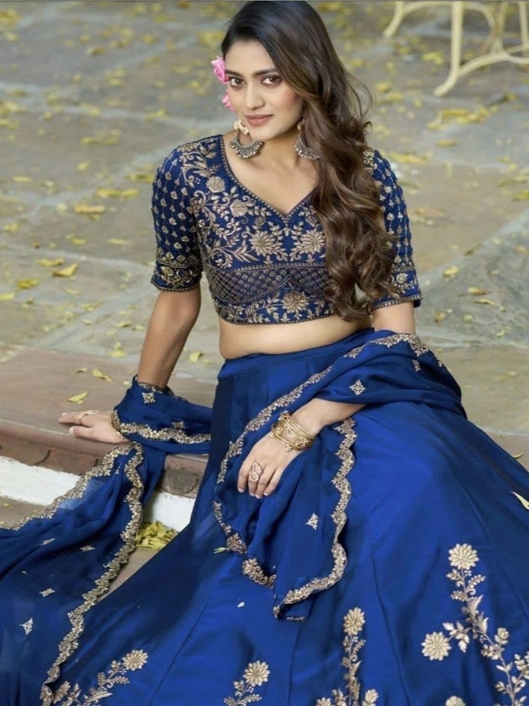 KALINI Embroidered Ready to Wear Lehenga & Unstitched Blouse With Dupatta thumbnail 5